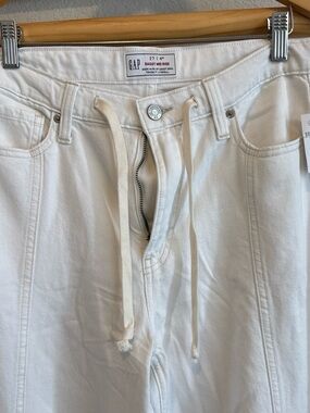 GAP White Baggy Mid-Rise Jeans